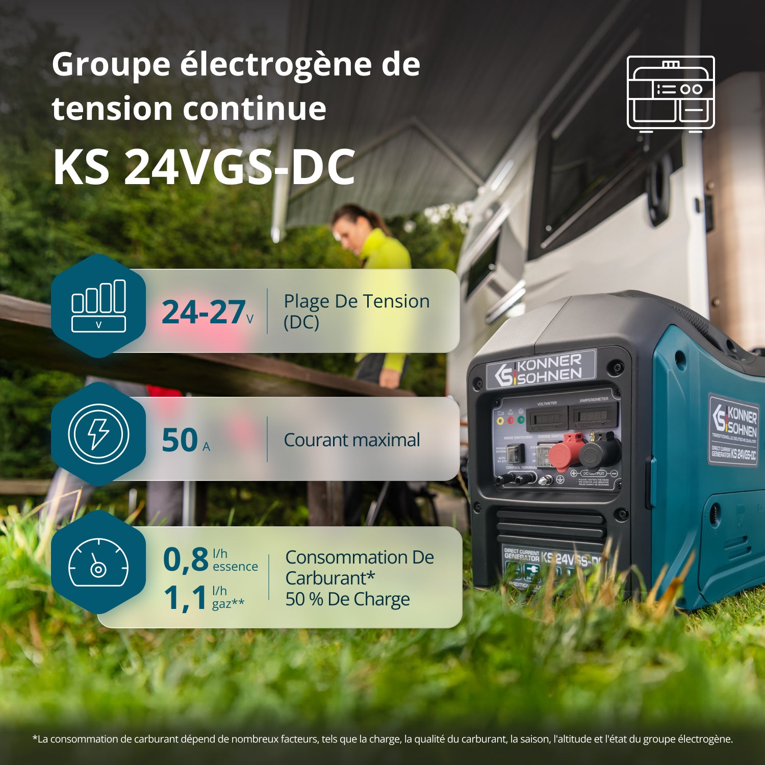 Generatore a Tensione Costante KS 24VGS-DC con Sistema a Doppio Carburante