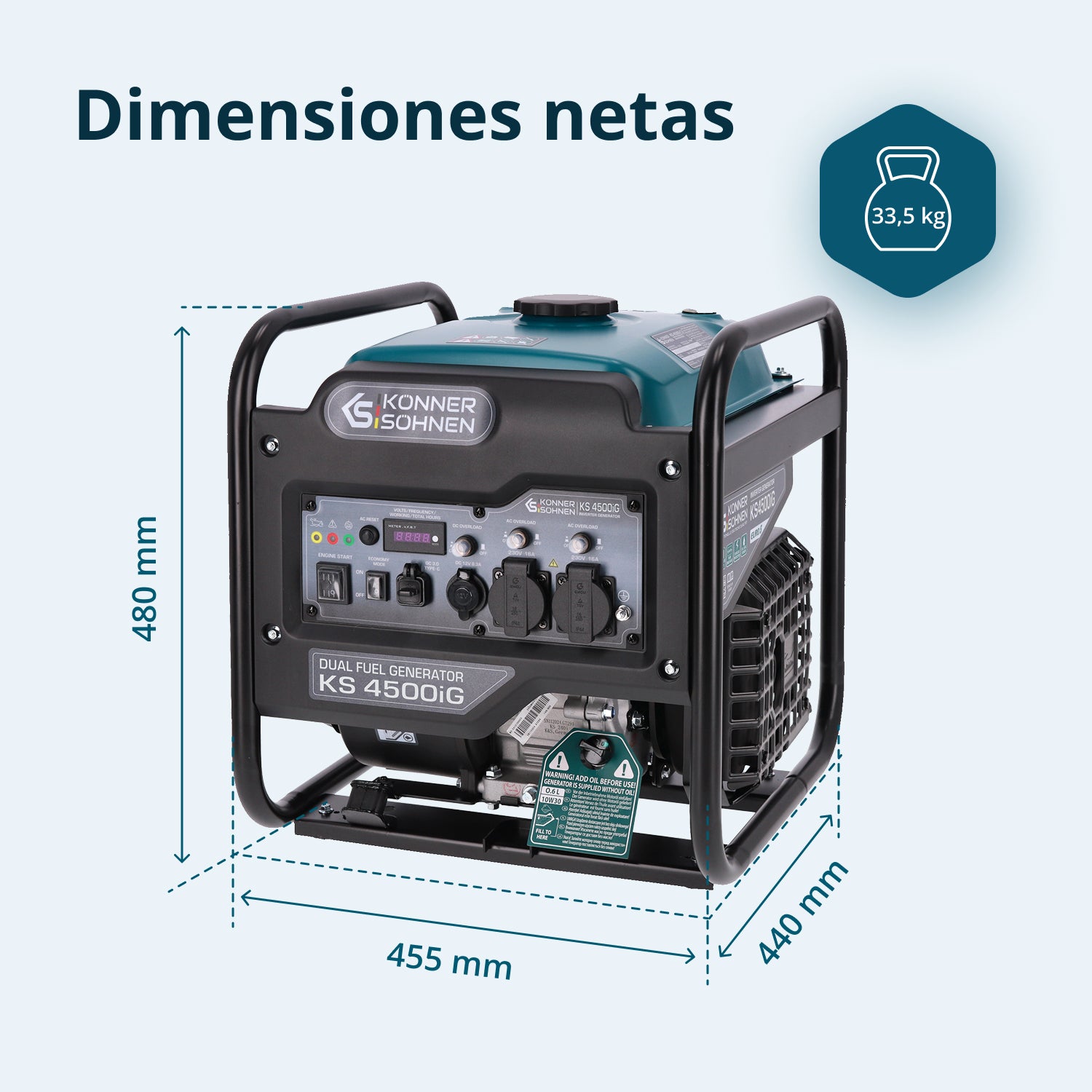 Generador inverter de doble combustible KS 4500iG