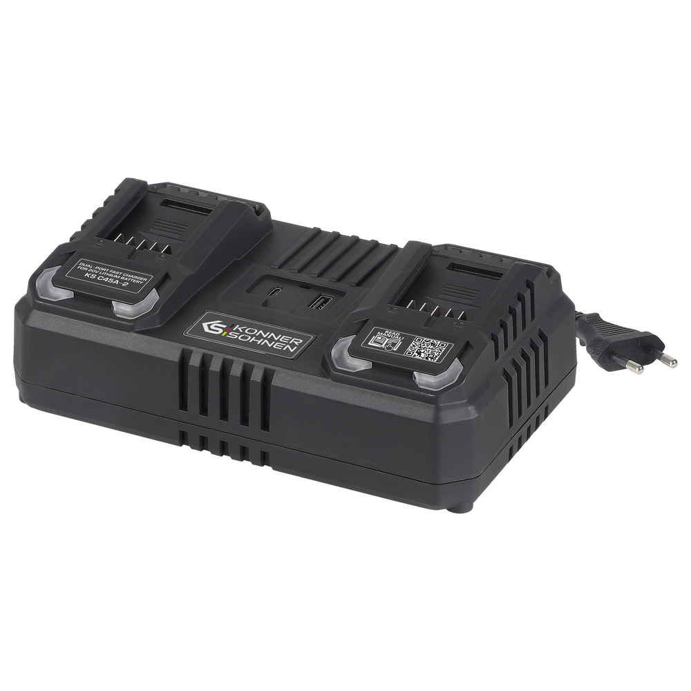 Chargeur double pour batteries rechargeables 20V KS C45A-2