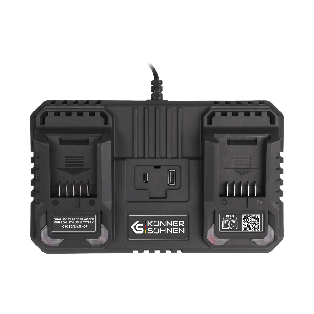 Chargeur double pour batteries rechargeables 20V KS C45A-2