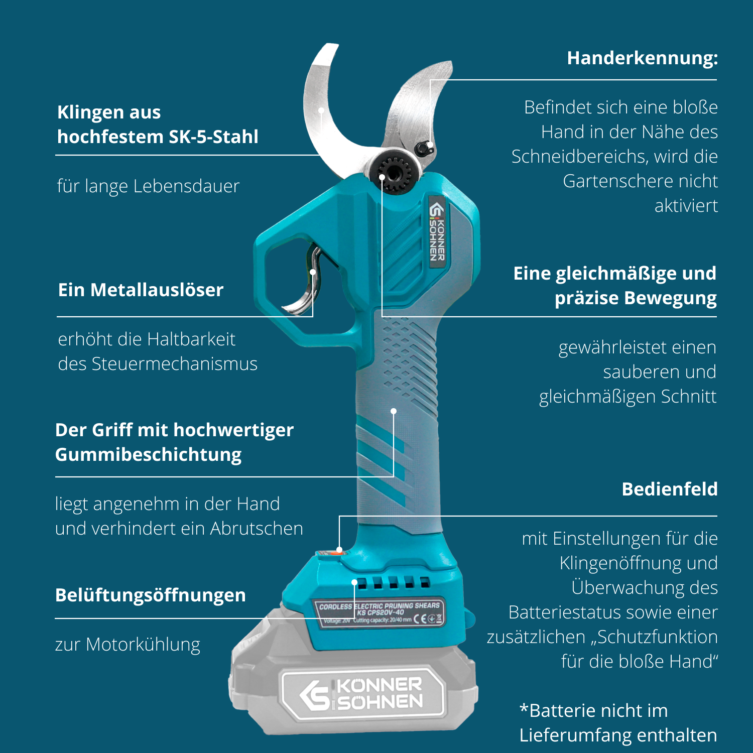 Akku-Gartenschere KS CPS20V-40