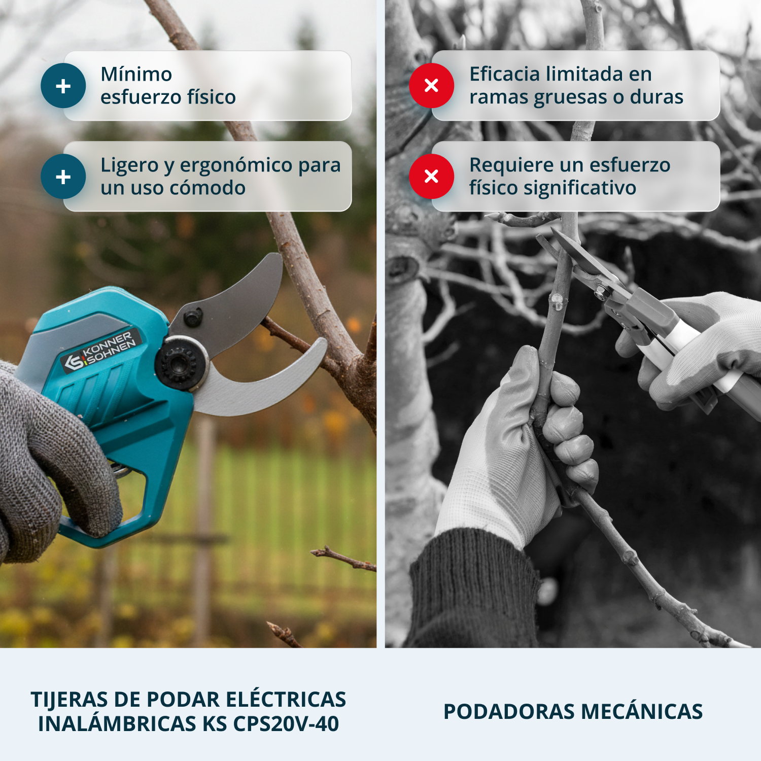 Tijera de podar a batería KS CPS20V-40