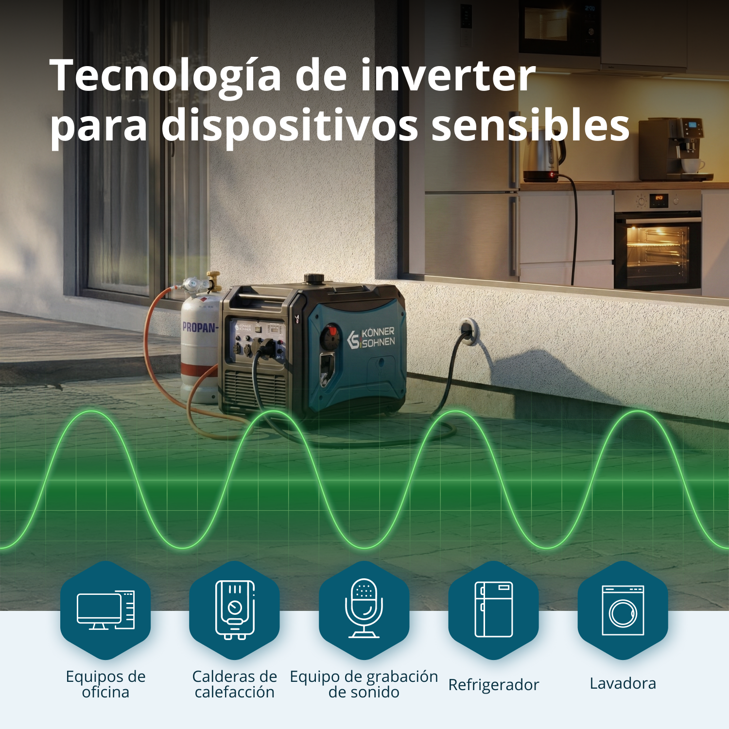 Generador inverter híbrido de gas/gasolina KS 4000iEG S