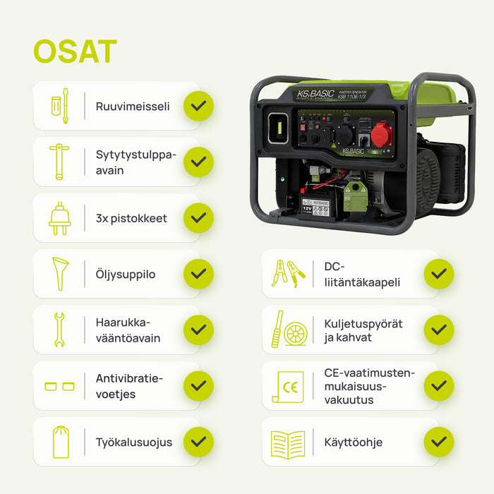 Invertterigeneraattori KSB 110iE-1/3