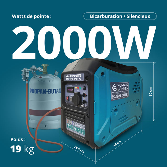 Invertorový generátor na LPG/benzín KS 2000iG S