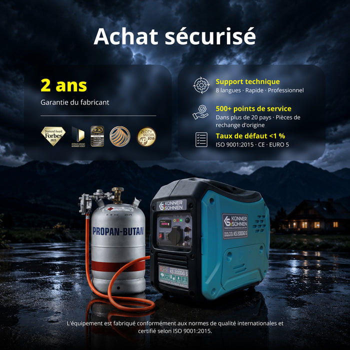 Invertorový generátor na LPG/benzín KS 2000iG S