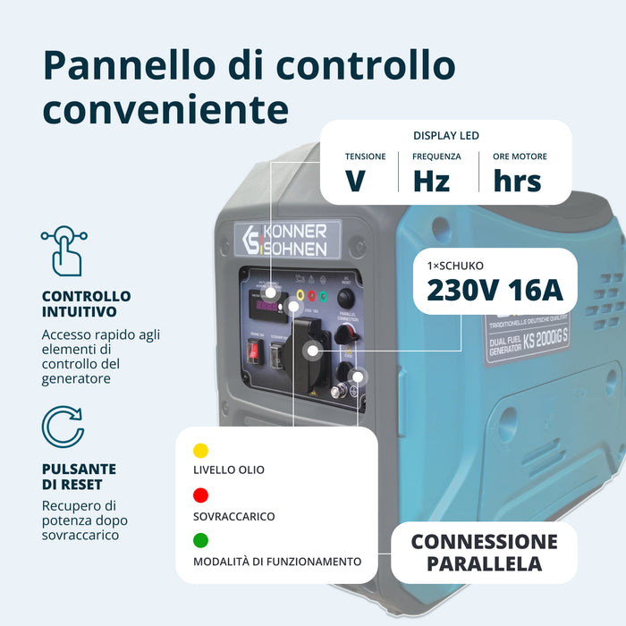 Generatore inverter GPL/benzina KS 2000iG S