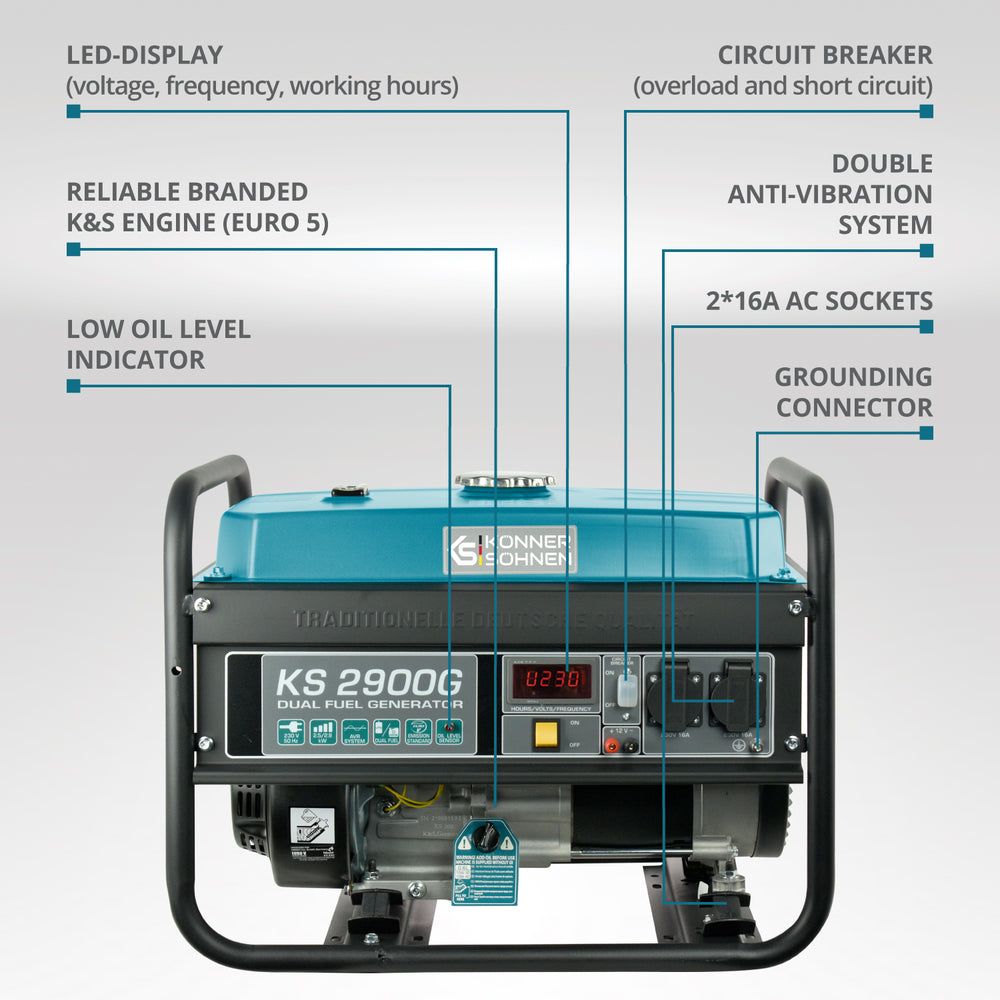 Generator LPG/Benzină „Könner & Söhnen” KS 2900G
