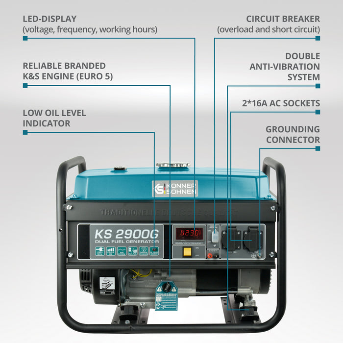 Generator LPG/Benzină „Könner & Söhnen” KS 2900G
