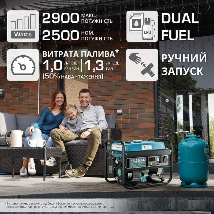 Генератор LPG/Бензин «Könner & Söhnen» KS 2900G