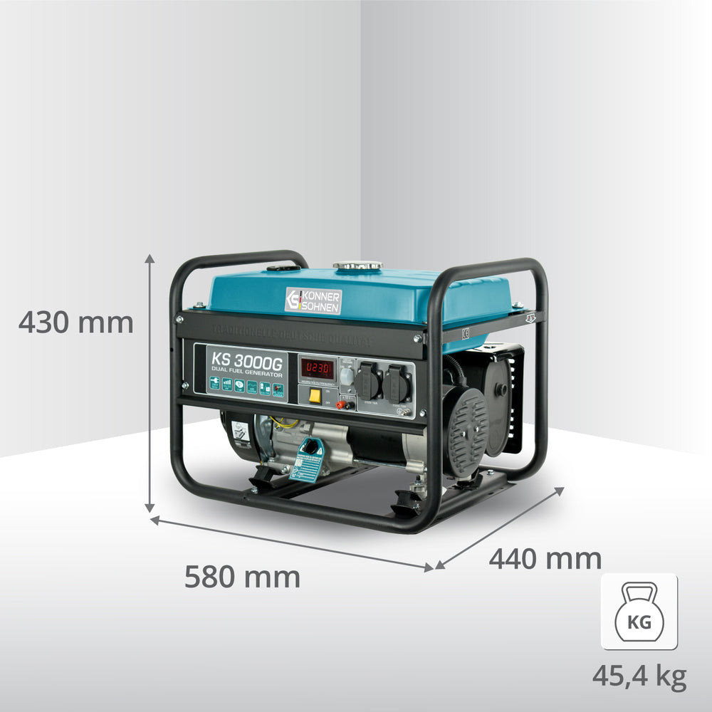 LPG/Bensiinigeneraattori 'Könner & Söhnen' KS 3000G
