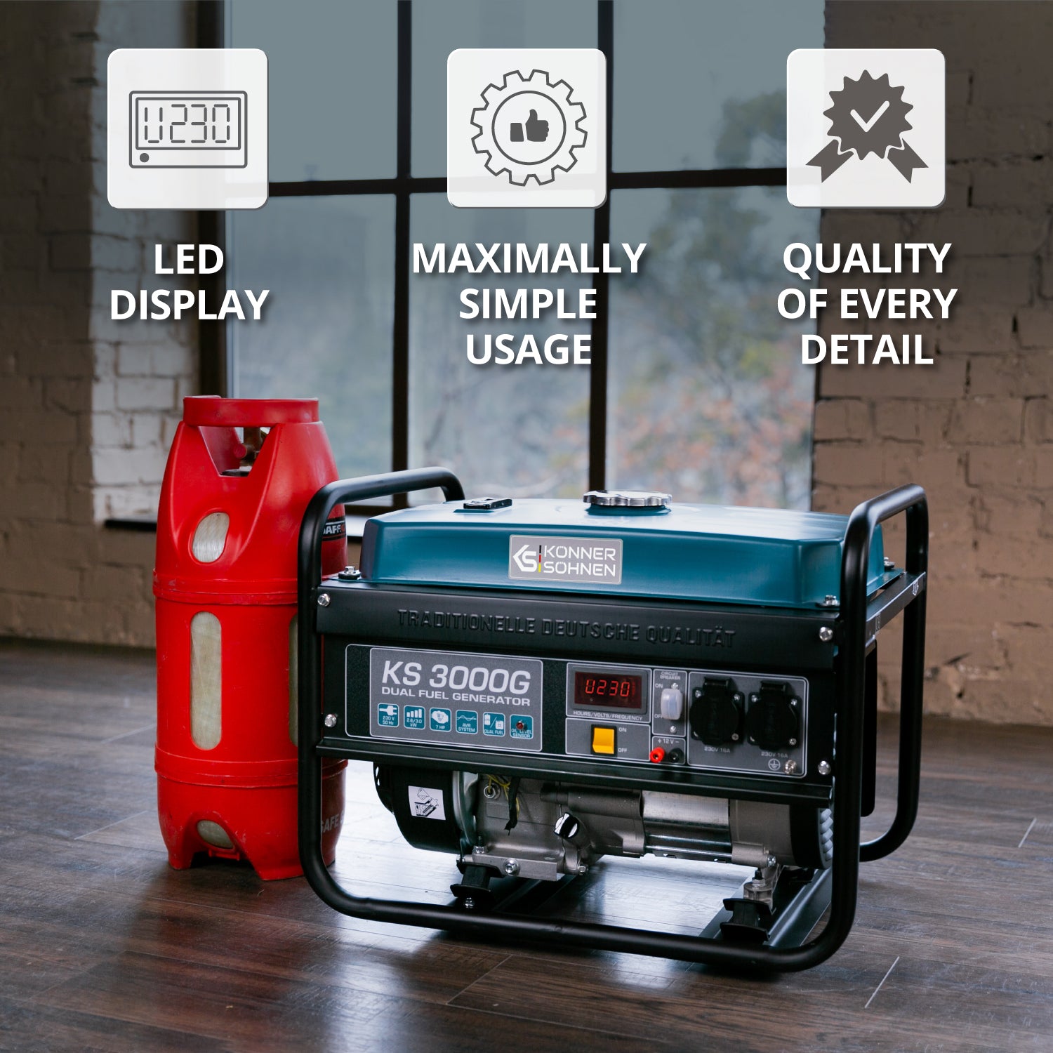 KS3000E Generatore Di Emergenza Generatore Di Corrente 7CV Benzina 3KW 2x 230V - Foto 10