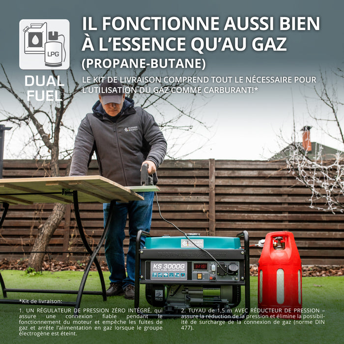 LPG/Benzinski generator „Könner & Söhnen“ KS 3000G