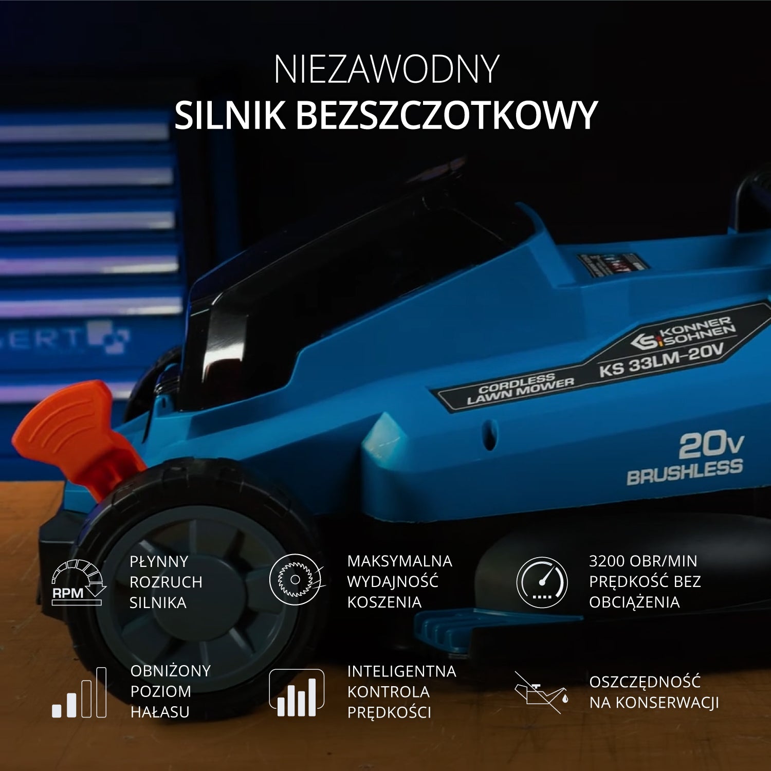 Bezprzewodowa kosiarka KS 33LM-20V (Odnowiony – stan idealny)