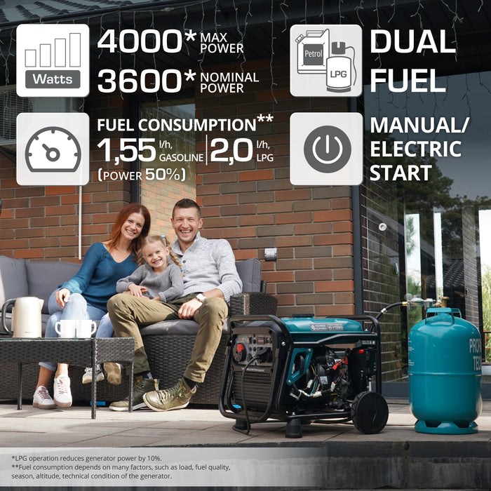 Generator cu inverter pe GPL/benzină KS 4100iEG