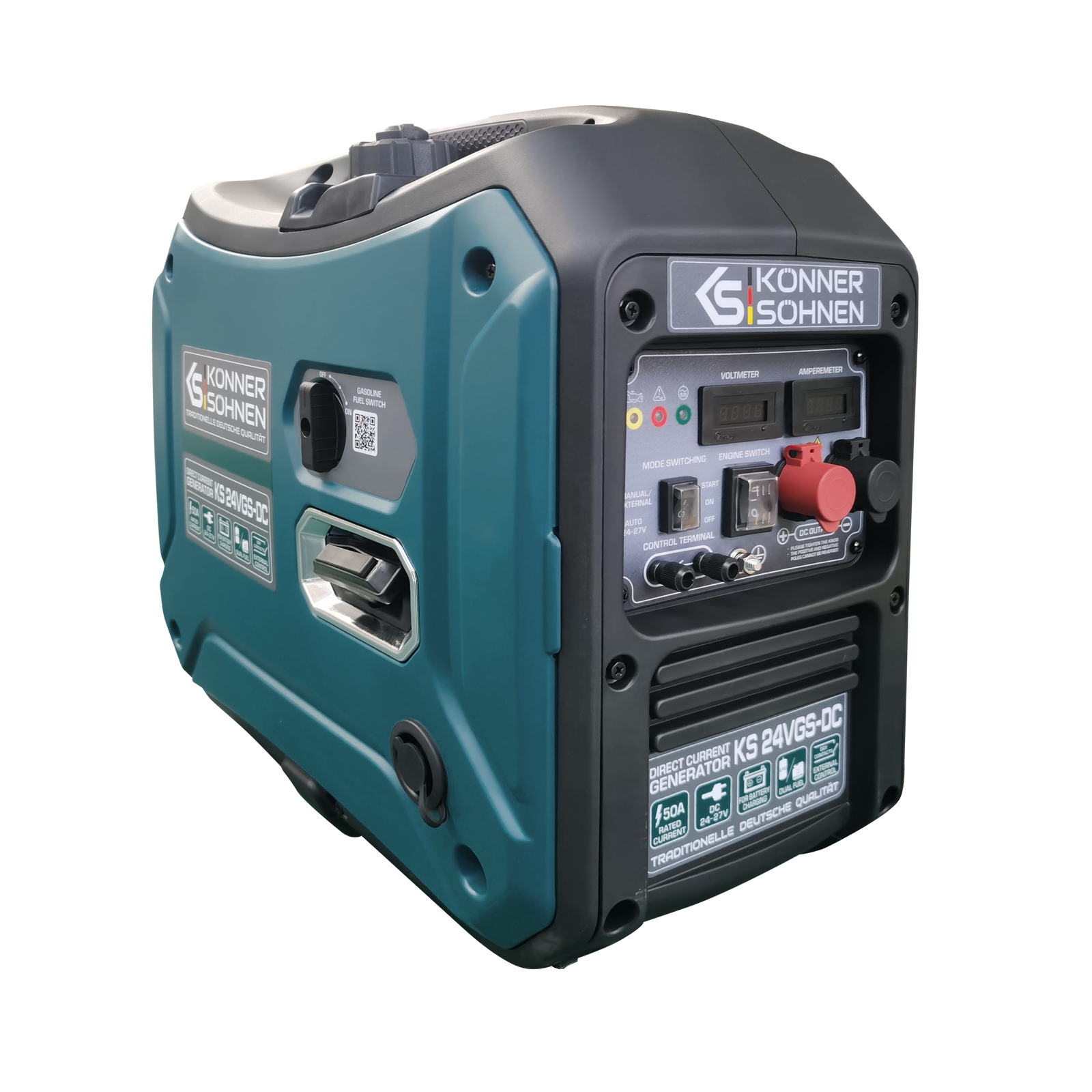 Generador de corriente continua con sistema dual de combustible KS 24VGS-DC