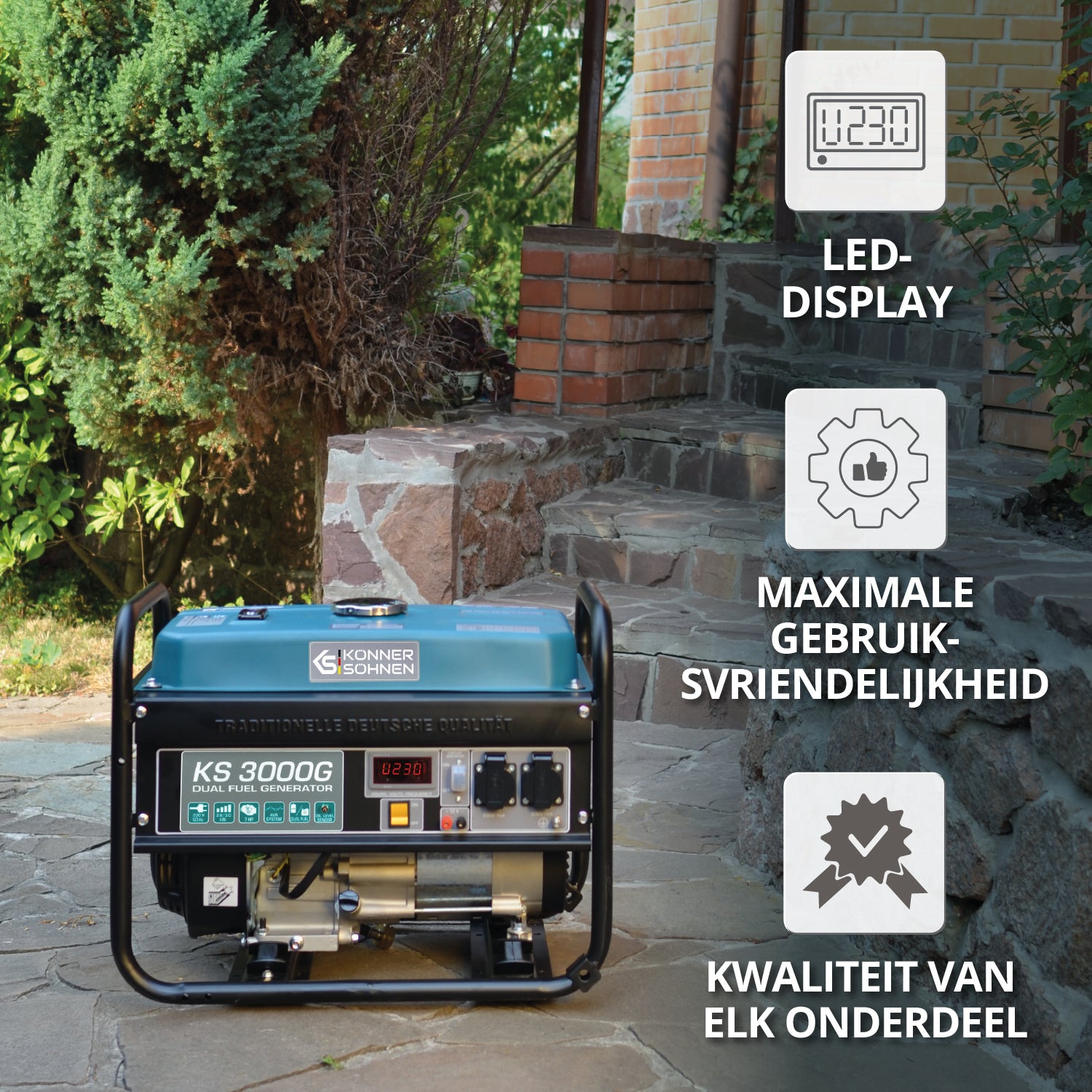 LPG/benzinegenerator "Könner & Söhnen" KS 3000G