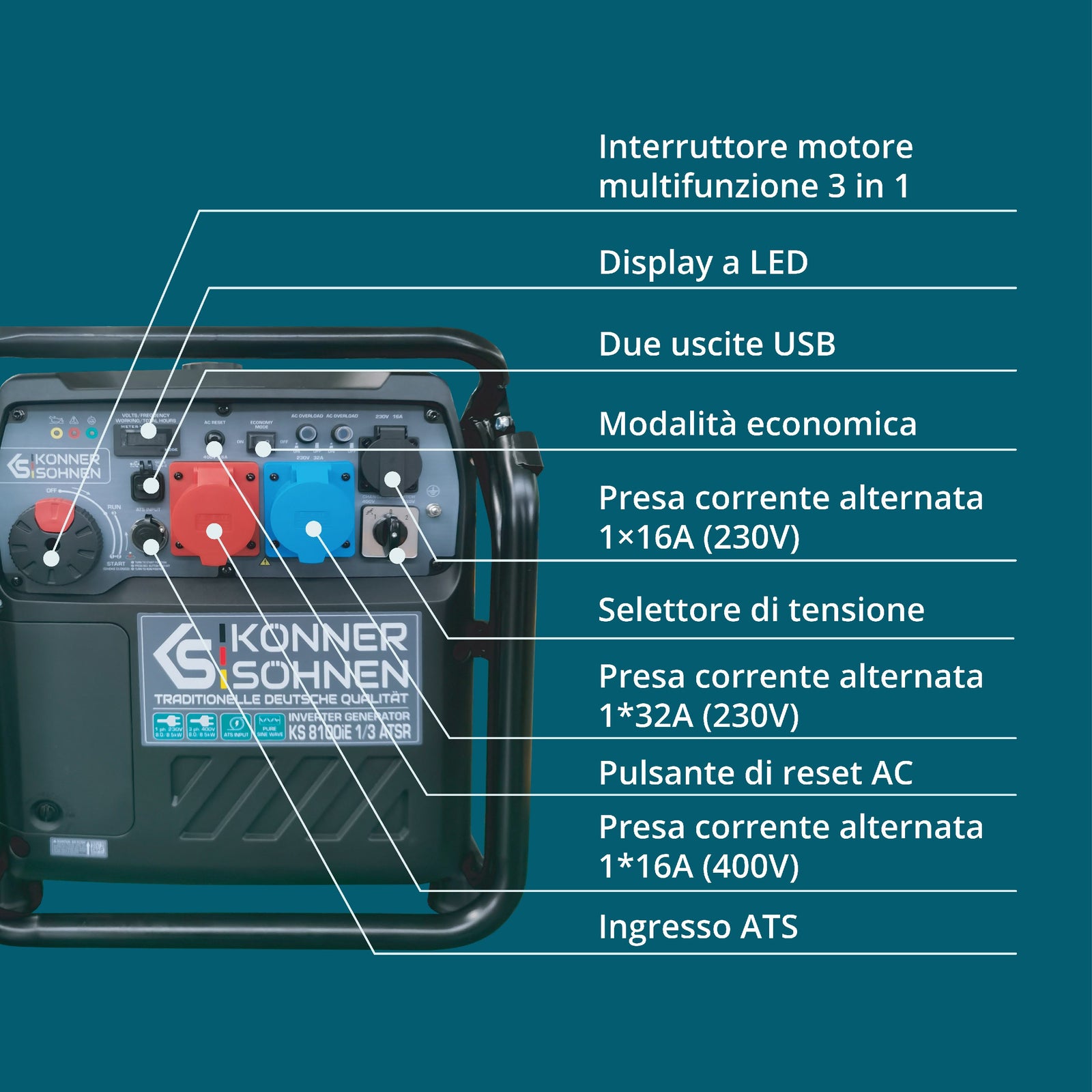 Générateur Inverter KS 8100iE 1/3 ATSR
