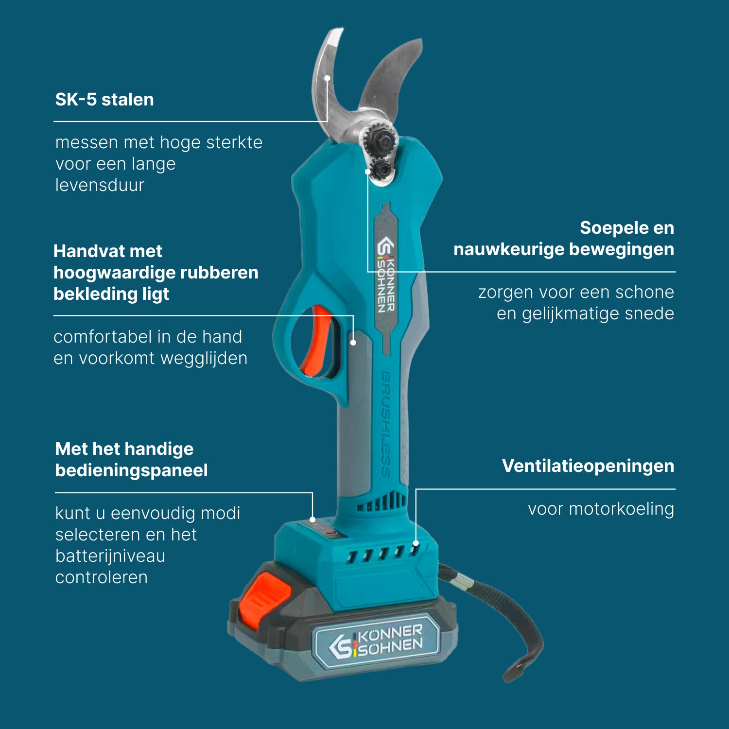 Snoerloze Elektrische Snoeischaar KS CPS20V-32 Case
