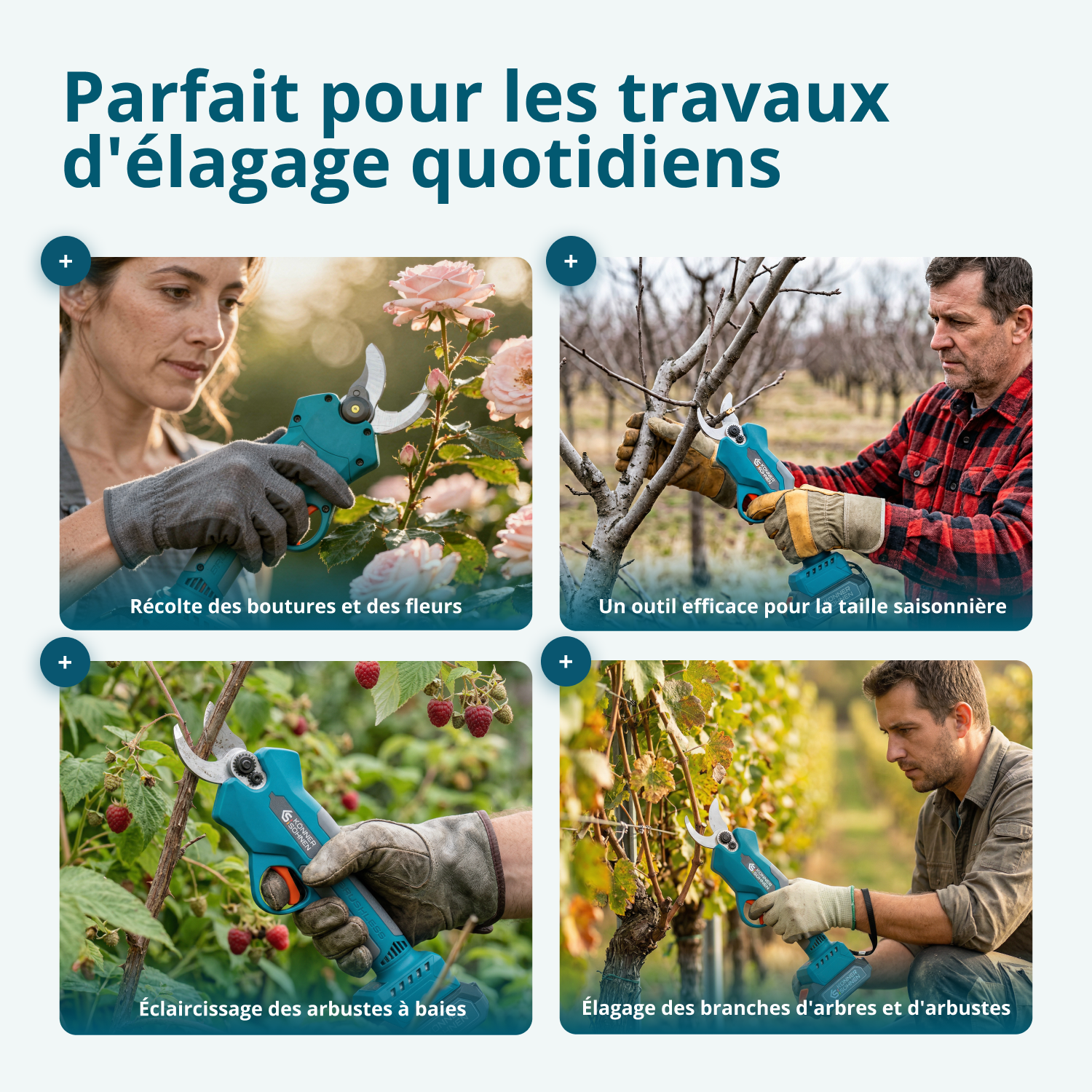 Vezeték nélküli elektromos metszőolló KS CPS20V-32 tok