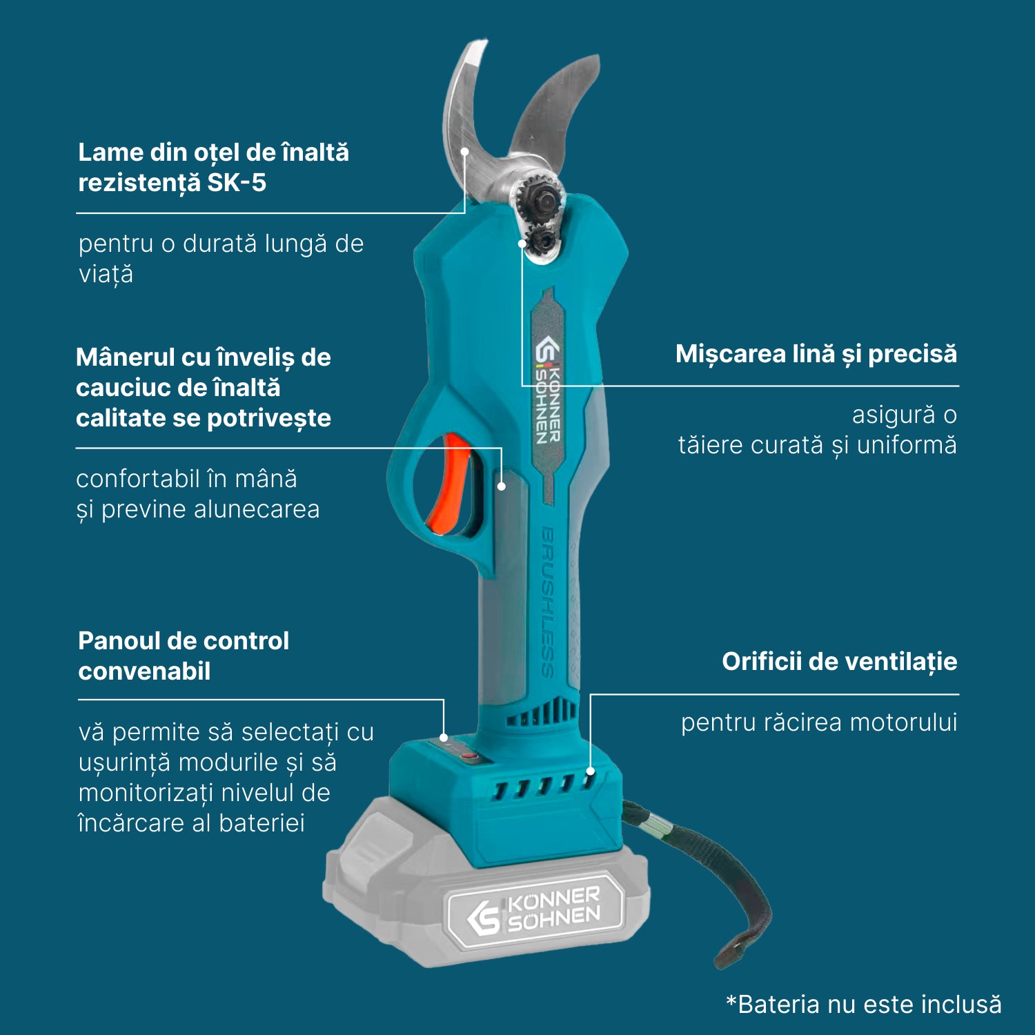Foarfecă de grădină cu acumulator KS CPS20V-32
