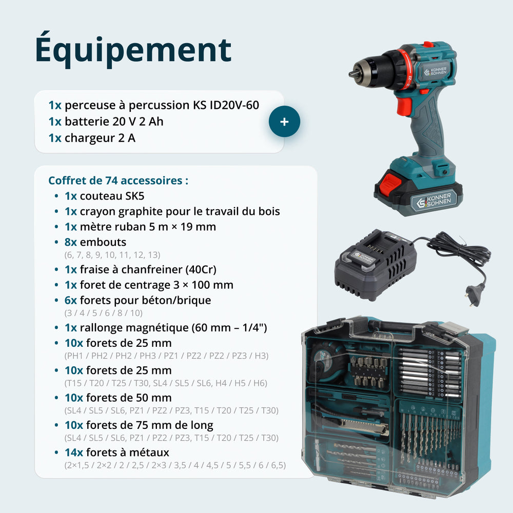 Sladdlös Master Set KS ID20V-60 KIT 74
