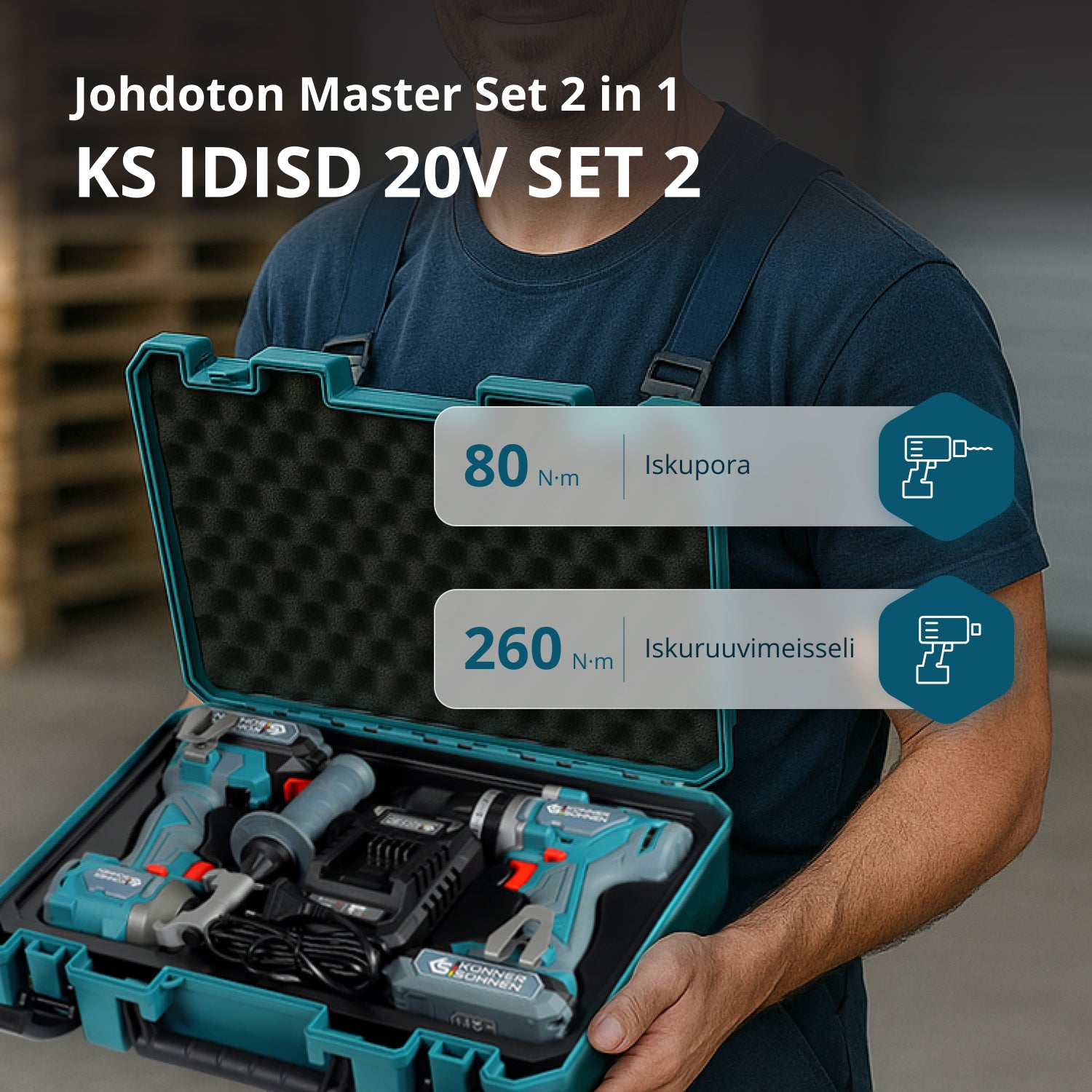 KS IDISD 20V SET 2 Kit d’outils sans fil  Master Set 2en1