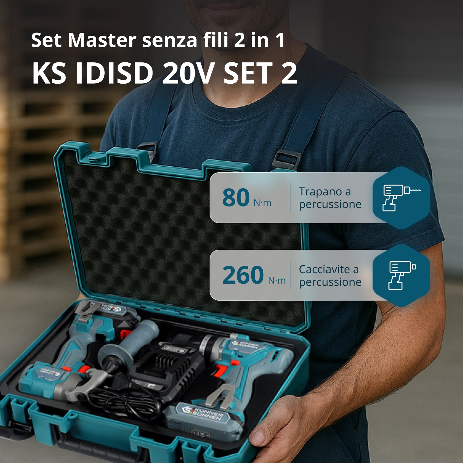 KS IDISD 20V SET 2 Senza Fili Master Set 2in1