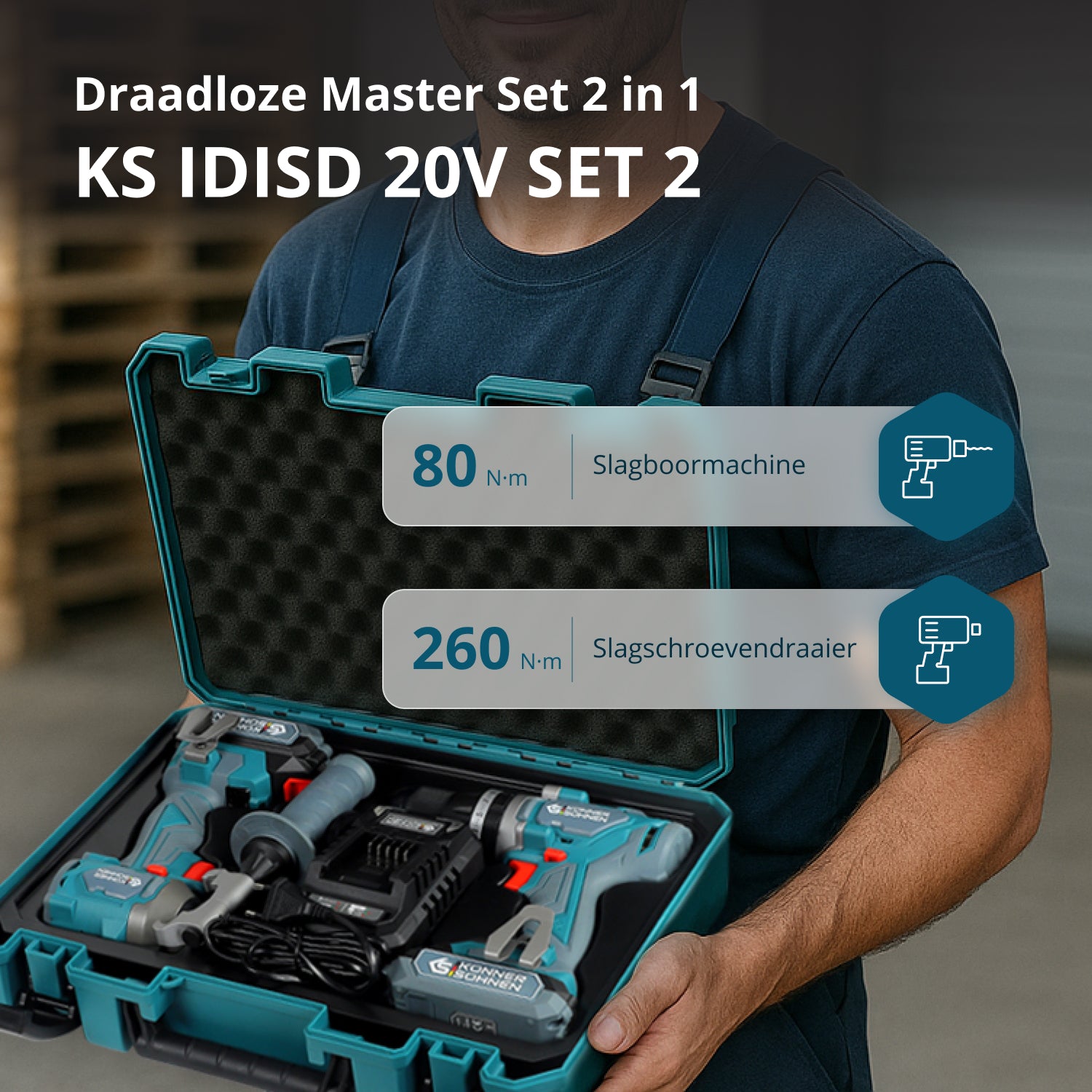 KS IDISD 20V SET 2 Kit d’outils sans fil  Master Set 2en1