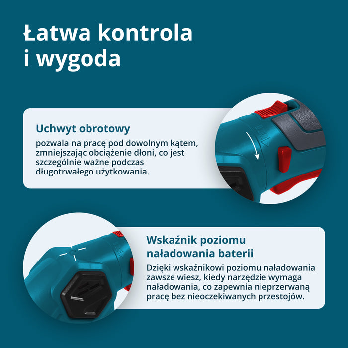 Akumulatorowe nożyce do trawy i żywopłotu 2 w 1 z przedłużaczem teleskopowym KS SHT-8V + Extension Pole