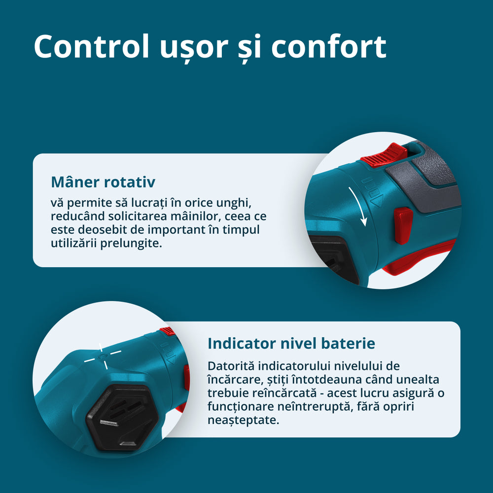 Foarfecă 2 în 1 pentru iarbă și gard viu cu stâlp de extensie telescopic KS SHT-8V + Extension Pole
