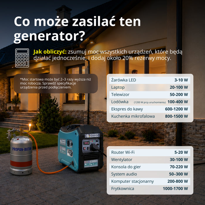 Inwerterowy generator LPG/benzyna KS 2000iG S