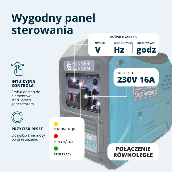 Inwerterowy generator LPG/benzyna KS 2000iG S
