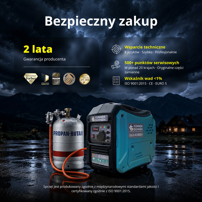Inwerterowy generator LPG/benzyna KS 2000iG S