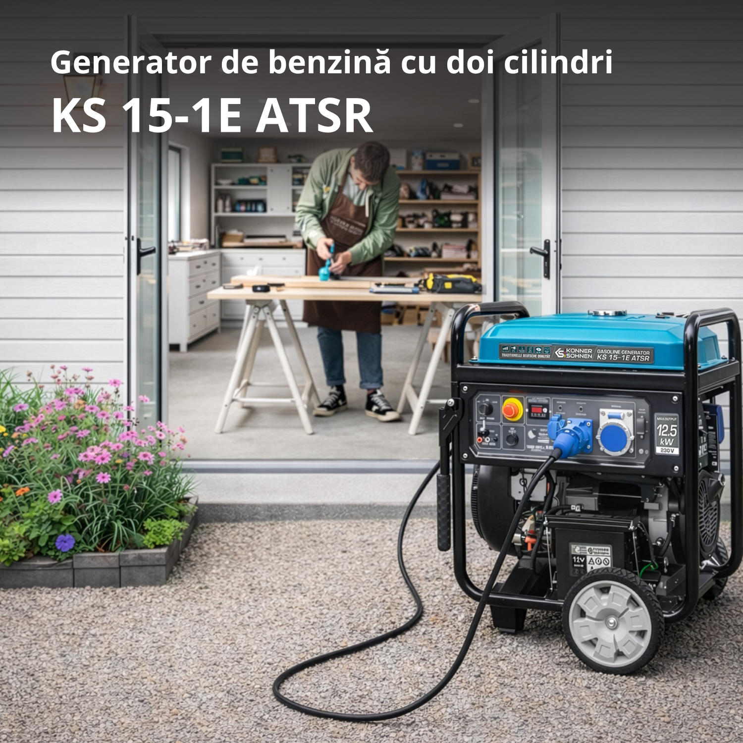 Generator pe benzină „Könner & Söhnen” KS 15-1E ATSR