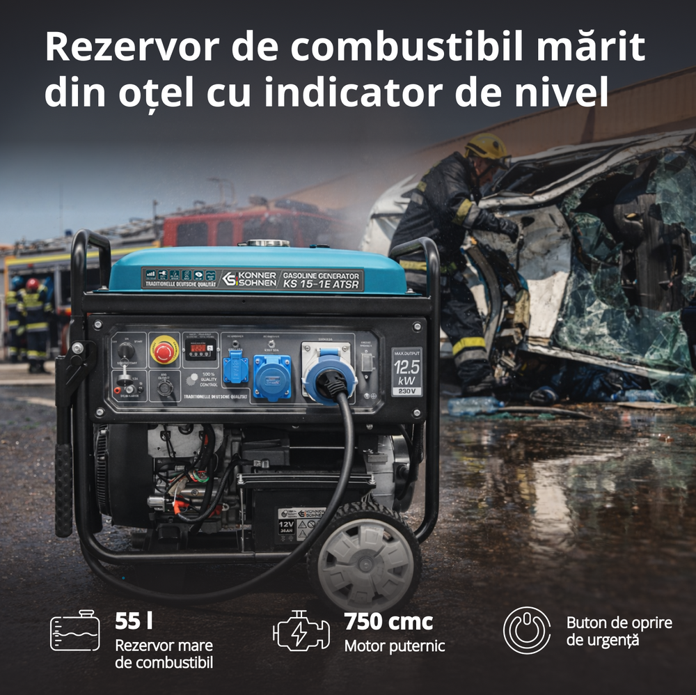 Generator pe benzină „Könner & Söhnen” KS 15-1E ATSR