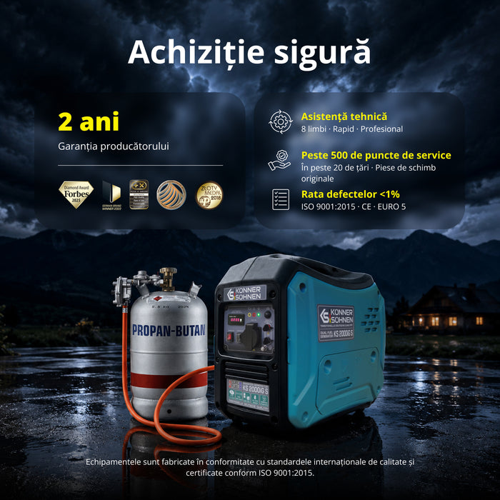 Generator cu inverter pe GPL/benzină KS 2000iG S
