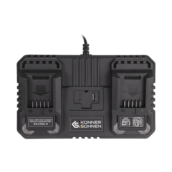 Dvojitá nabíječka pro 20V dobíjecí baterie KS C35A-2