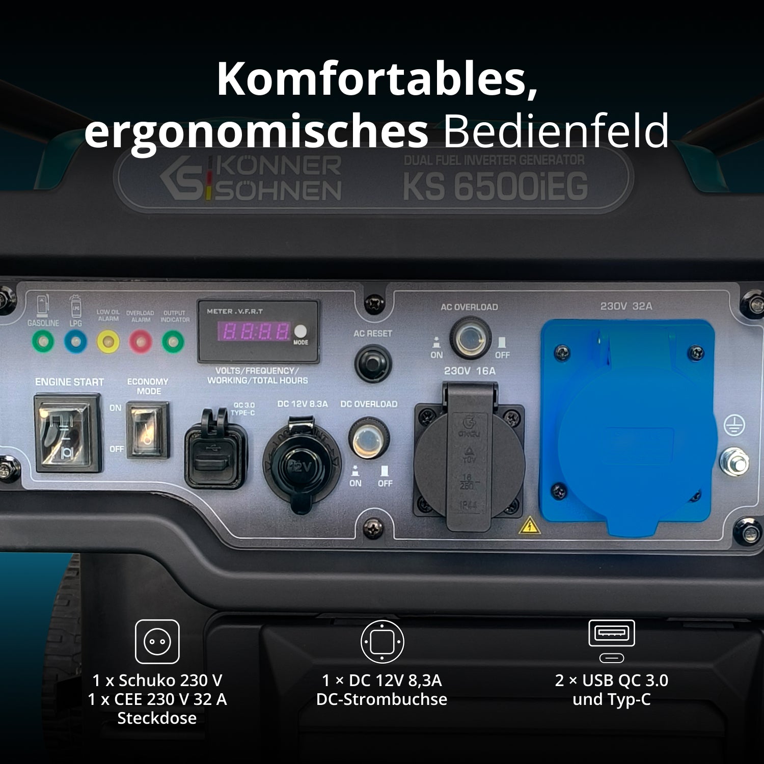 Inverter Generator KS 6500iEG (Benzin/Gas)