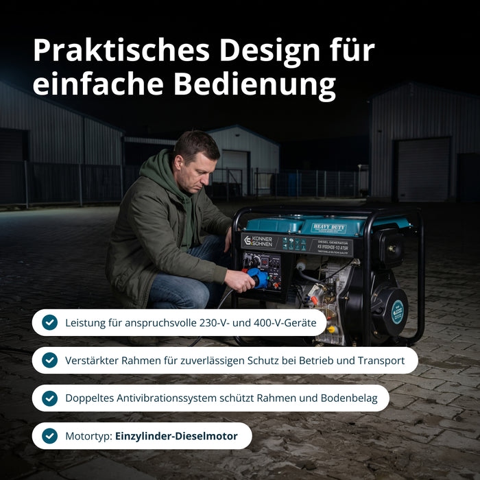 Diesel-Generator "Könner & Söhnen" KS 9100HDE-1/3 ATSR (EURO V)