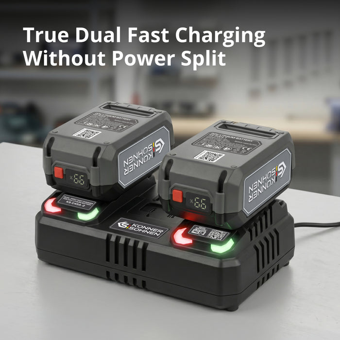 Chargeur double pour batteries rechargeables 20V KS C45A-2