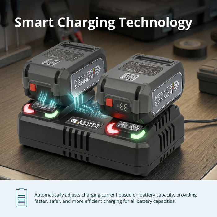 Chargeur double pour batteries rechargeables 20V KS C45A-2