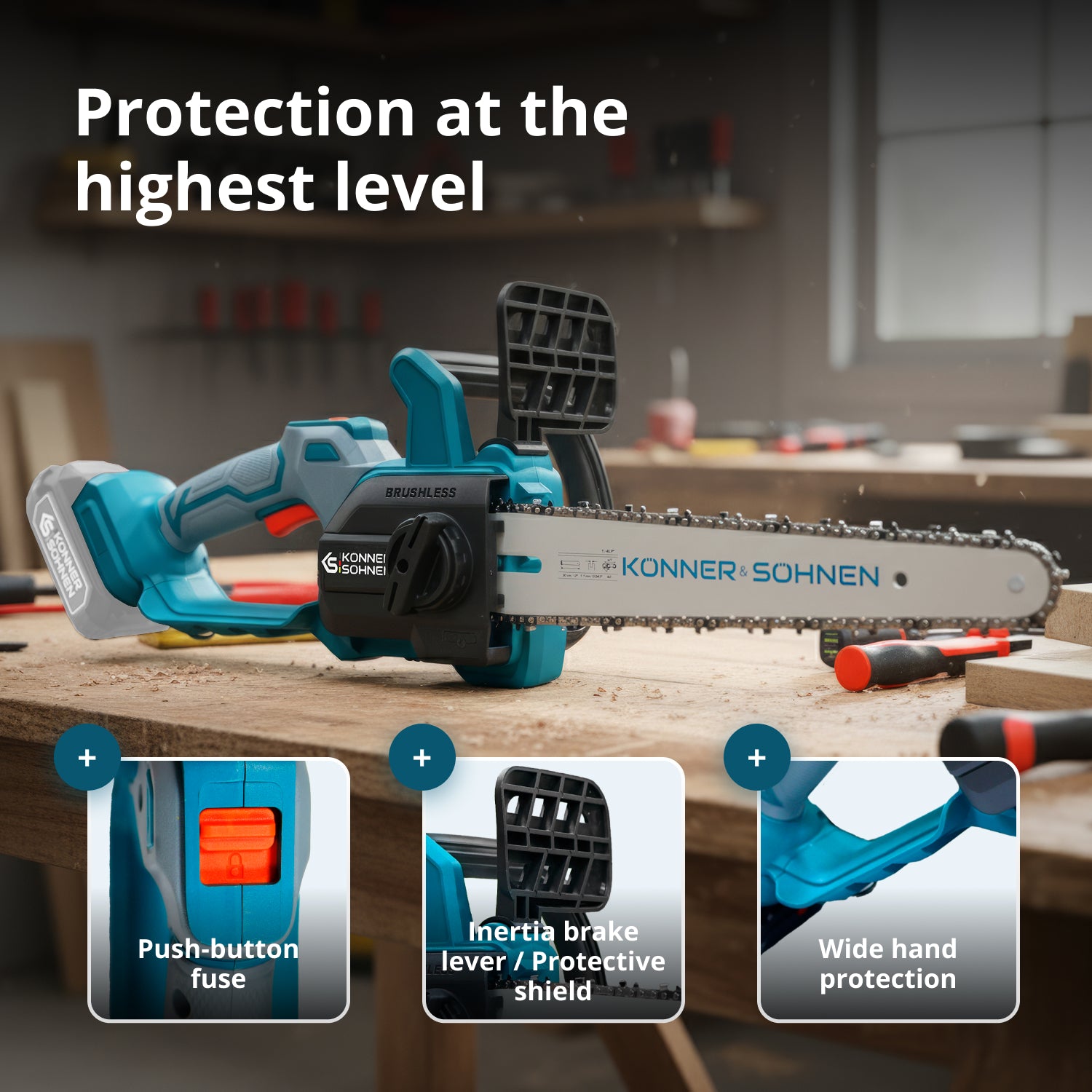 Cordless Mini Chainsaw KS MCS20V-12 SET PLUS