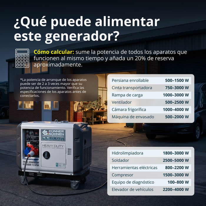 Generador diésel "Könner & Söhnen" KS 9300DE-1/3 ATSR (EURO V)