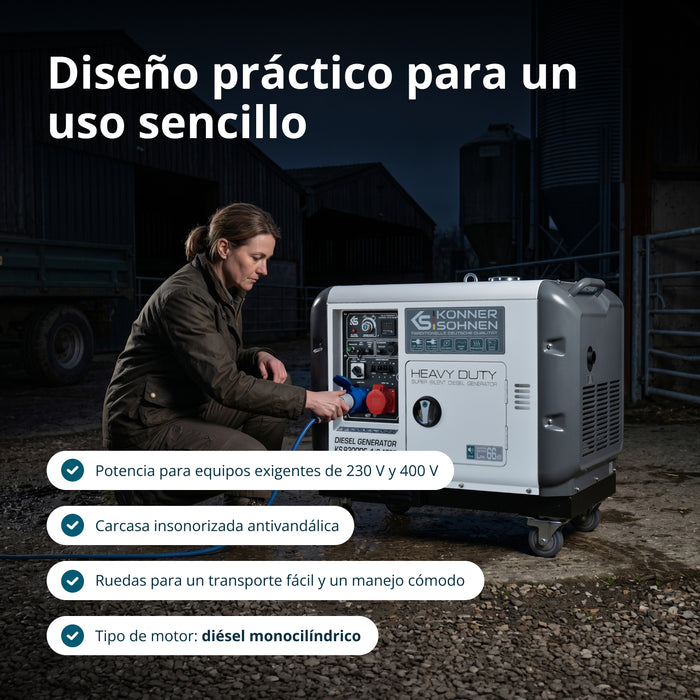 Generador diésel "Könner & Söhnen" KS 9300DE-1/3 ATSR (EURO V)