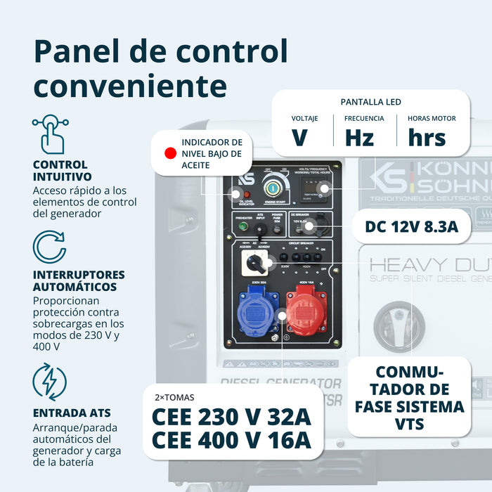 Generador diésel "Könner & Söhnen" KS 9300DE-1/3 ATSR (EURO V)