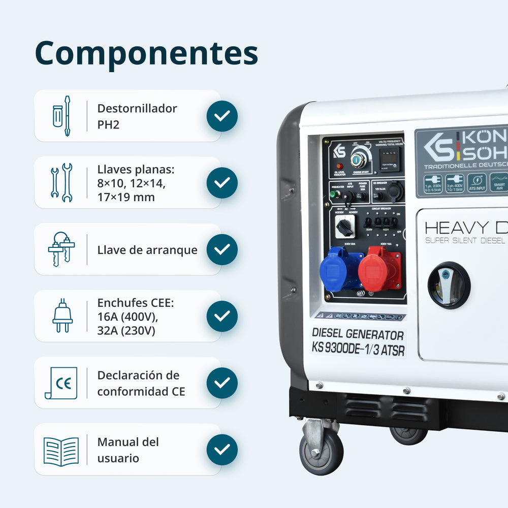 Generador diésel "Könner & Söhnen" KS 9300DE-1/3 ATSR (EURO V)