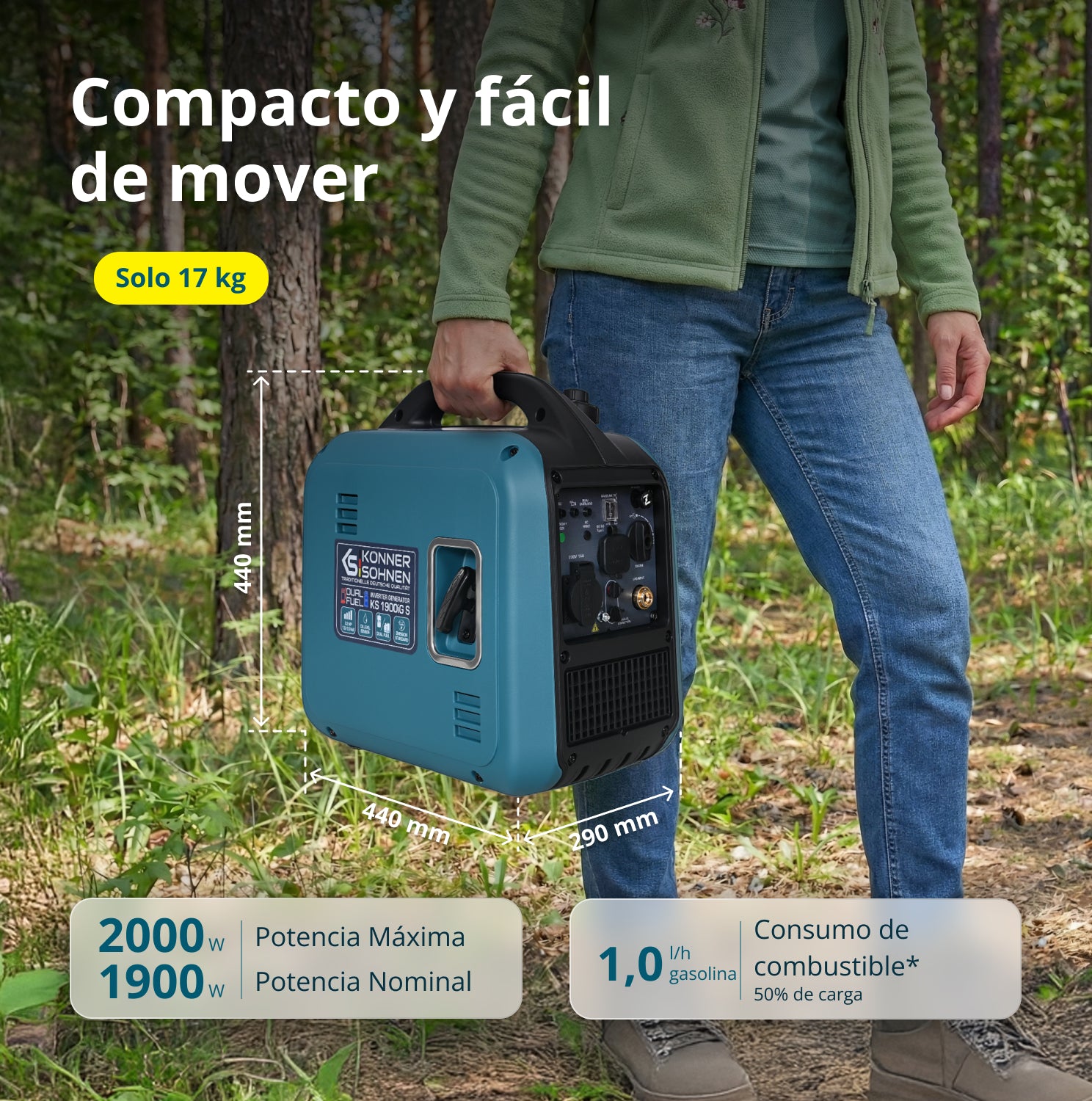 Generador Inverter (gasolina/gas) KS 1900iG S 