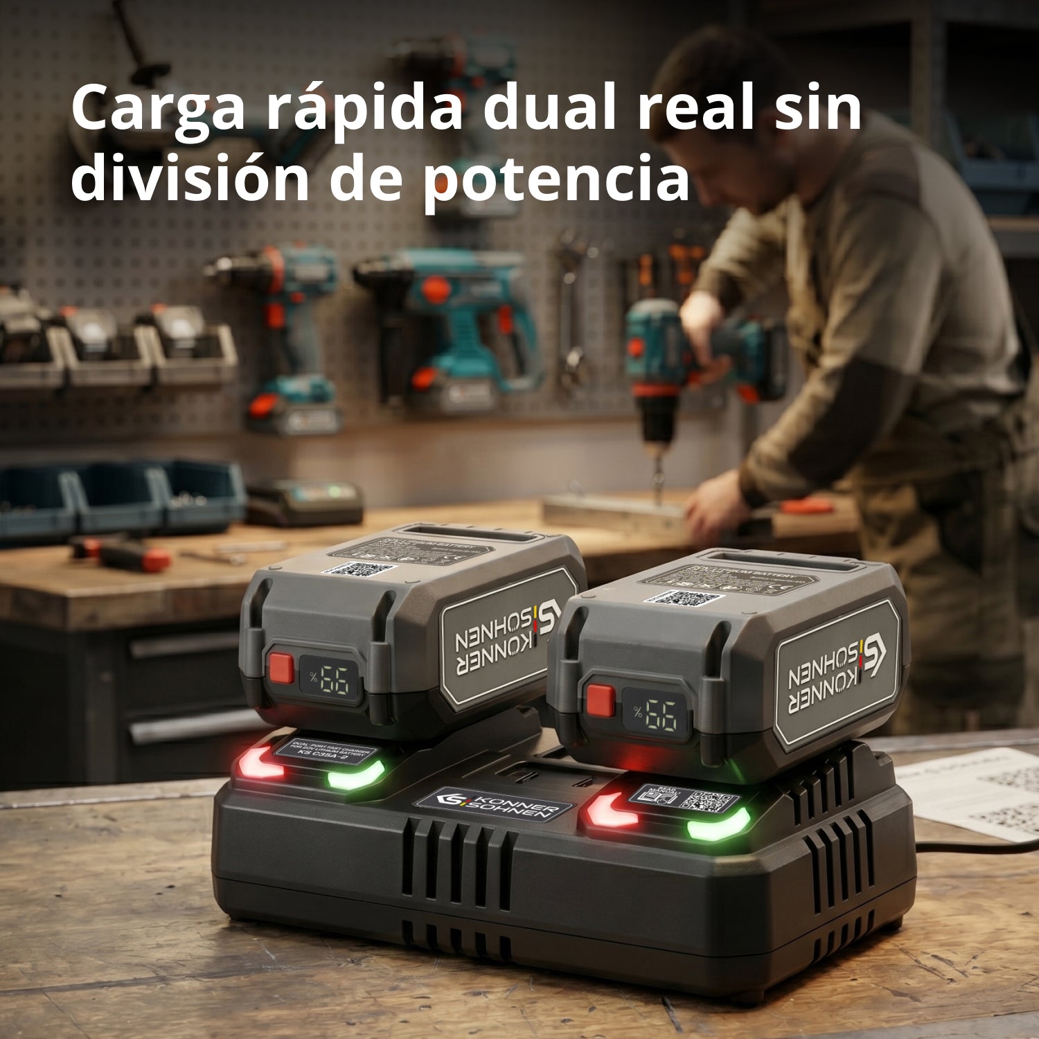 Cargador doble para baterías de 20V KS C35A-2