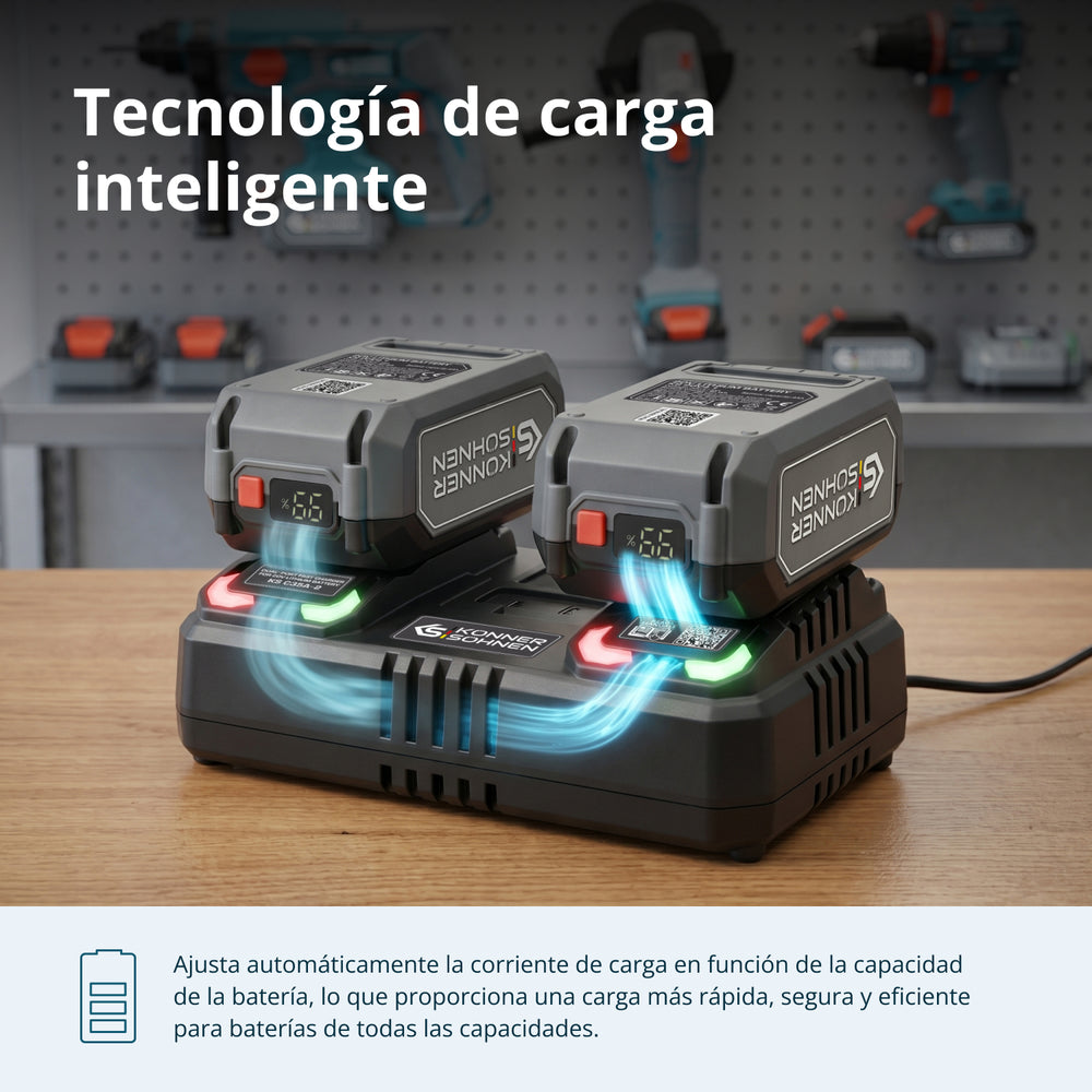 Cargador doble para baterías de 20V KS C35A-2